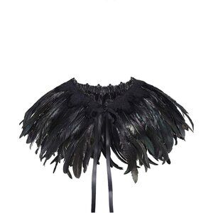 Women's Real Nature Feather Shrug Cape Lace Shawl Collar Witch Cosplay Costumes